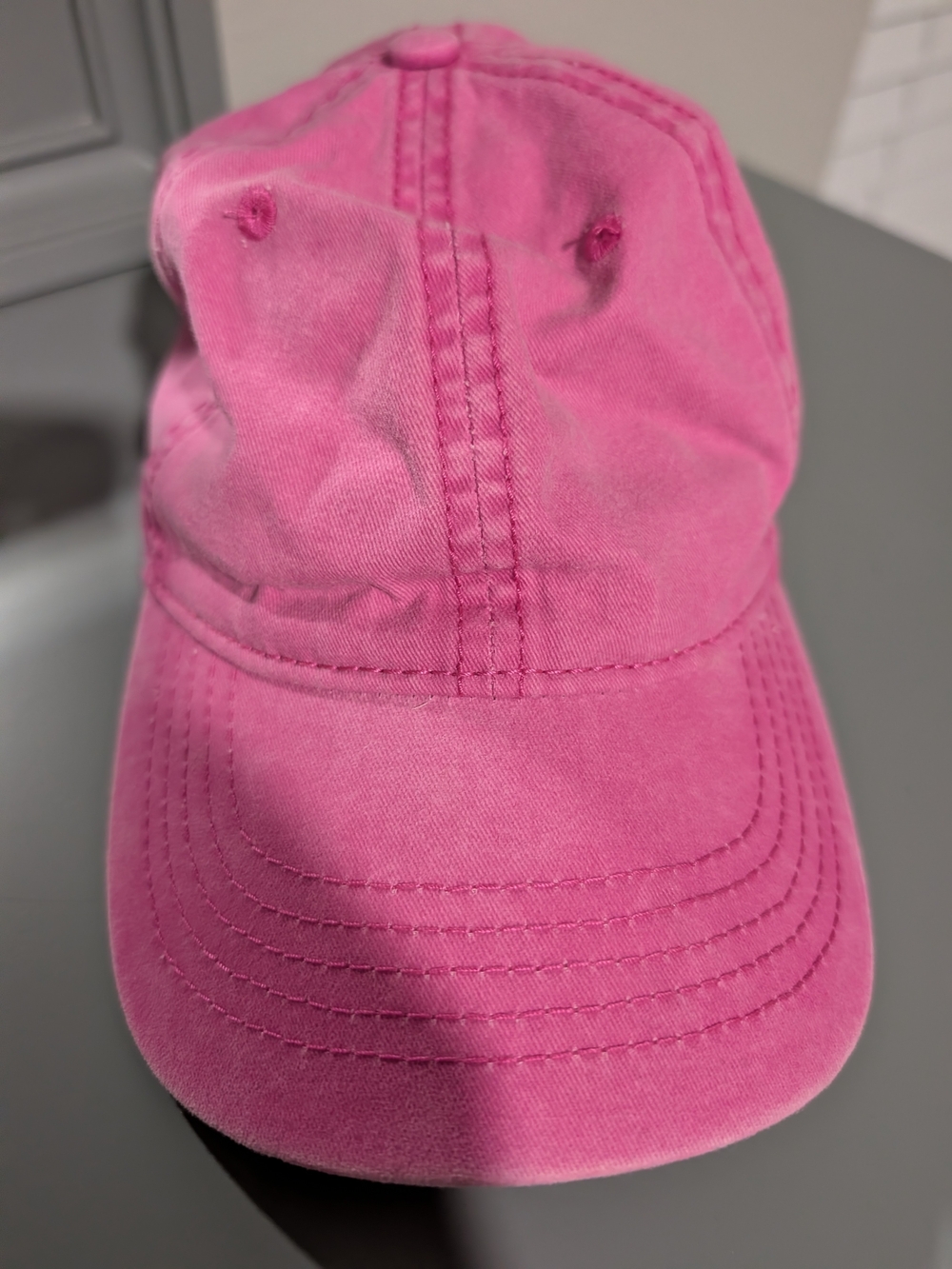 Women's Adjustable Pink Denim Baseball Cap